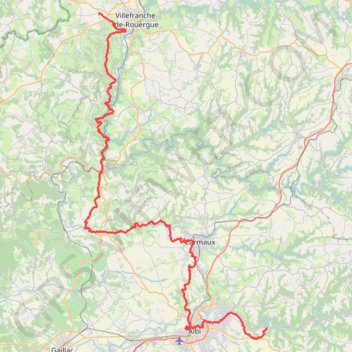 GR36 De Savignac (Aveyron) à Marsal (Tarn) GPS track, route, trail