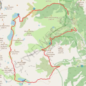 Vallée des Merveilles et de Fontanalba GPS track, route, trail