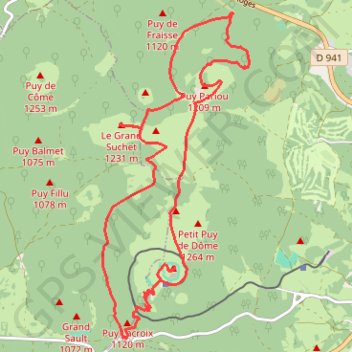 Balade Puy de Dôme GPS track, route, trail