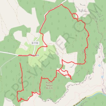 Longuiers baumes des hérans le caoussou GPS track, route, trail