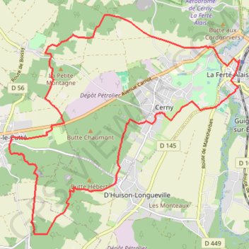 Circuit de Cerny - La Ferté-Alais GPS track, route, trail
