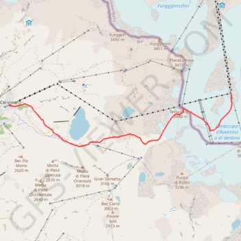 Piccolo Cervino GPS track, route, trail