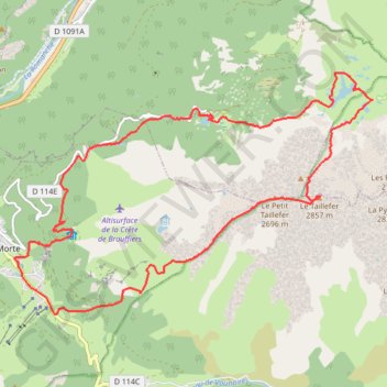 Rando course TAILLEFER (belledonne) GPS track, route, trail
