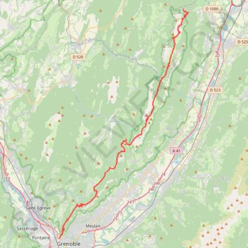 Traversée chartreuse nord sud GPS track, route, trail