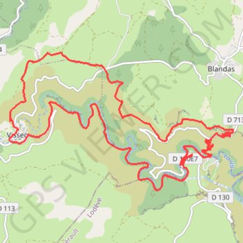 Gorges de la Vis - Le Moulin de la Foux - Vissec GPS track, route, trail
