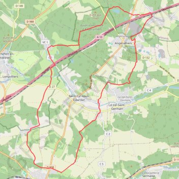 Angervilliers - Dourdan GPS track, route, trail
