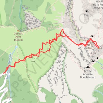 Dent de Crolles, Pas de l'Oeille (Chartreuse) GPS track, route, trail