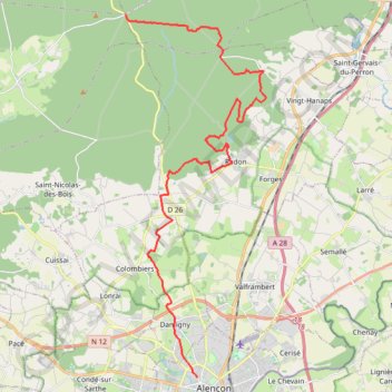 Croix de Médavy - Alençon GPS track, route, trail