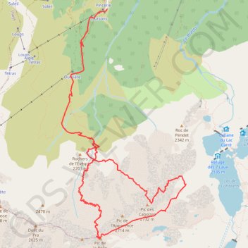 Belle etoile - cabottes tour par les lacs GPS track, route, trail