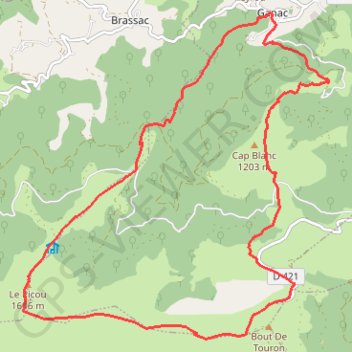 Le Picou depuis Ganac GPS track, route, trail