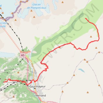 Tour du Mont-Blanc (TMB) - J5 - Du refuge de Maison Vieille au refuge Bonatti GPS track, route, trail