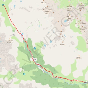Vallée de Névache GPS track, route, trail