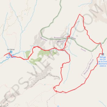La Crête des Gittes depuis la Gittaz (circuit) GPS track, route, trail
