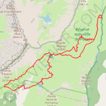 Rando lac de Pormenaz - chalets de Villy GPS track, route, trail