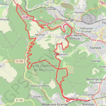 La forêt de Neufchef - Rombas GPS track, route, trail