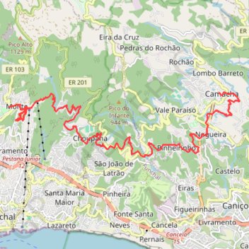 Monte to Camacha via Levada dos Tornos GPS track, route, trail