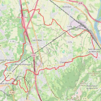 St_Germain_Civrieux_La_Chapelle_31km_D200m GPS track, route, trail