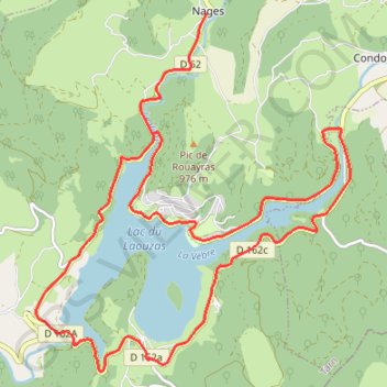 Autour du lac du laouzas GPS track, route, trail