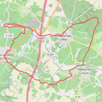Côteaux du Layon - Val d'Hyrôme GPS track, route, trail