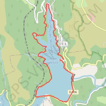 Lac de Villefort GPS track, route, trail